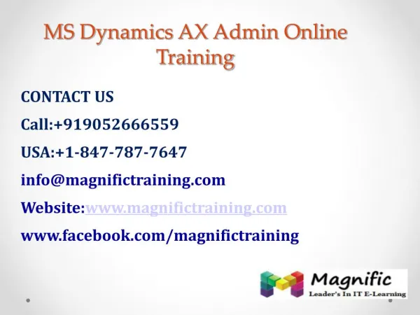 Microsoft Dynamics Ax Online Training in USA
