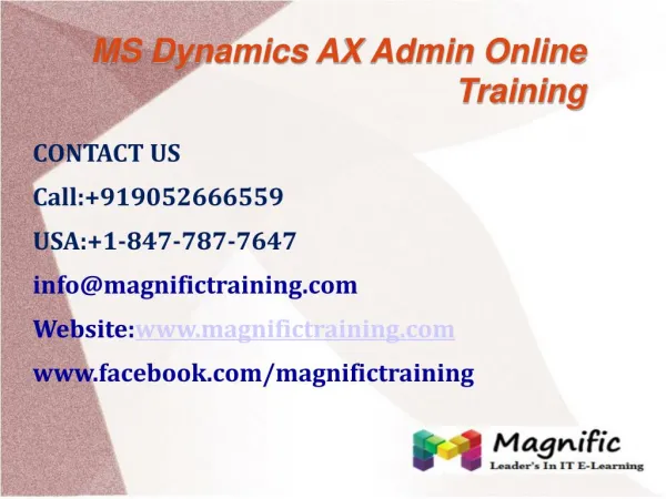 Microsoft Dynamics Ax Admin Online Training in UK