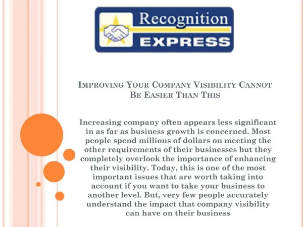 Improving Your Company Visibility Cannot Be Easier Than This
