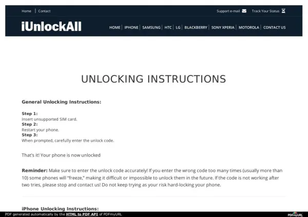Apple Unlocking Instructions