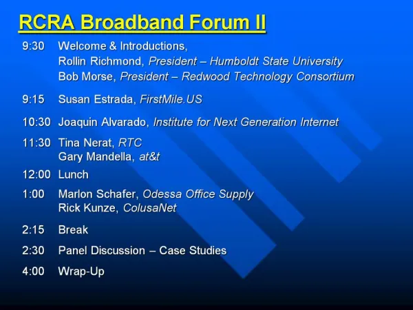 RCRA Broadband Forum II