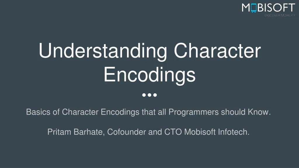 understanding character encodings