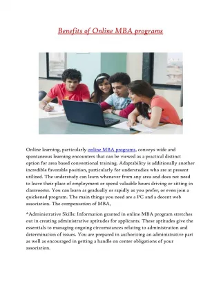 Benefits of online MBA - slide 1