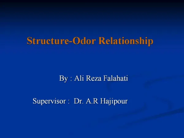 Structure-Odor Relationship
