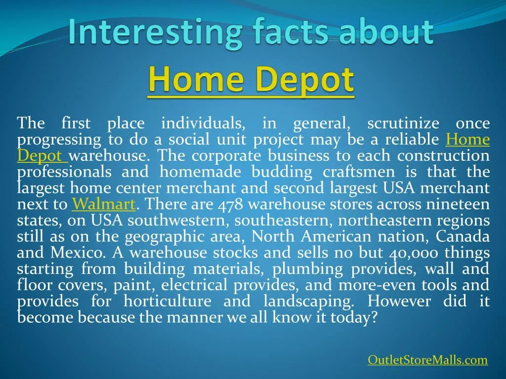 interesting facts about home depot