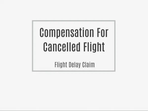 Late Flight Compensation