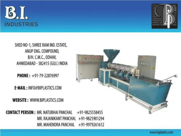 Manufacturer of Plastic Machinery