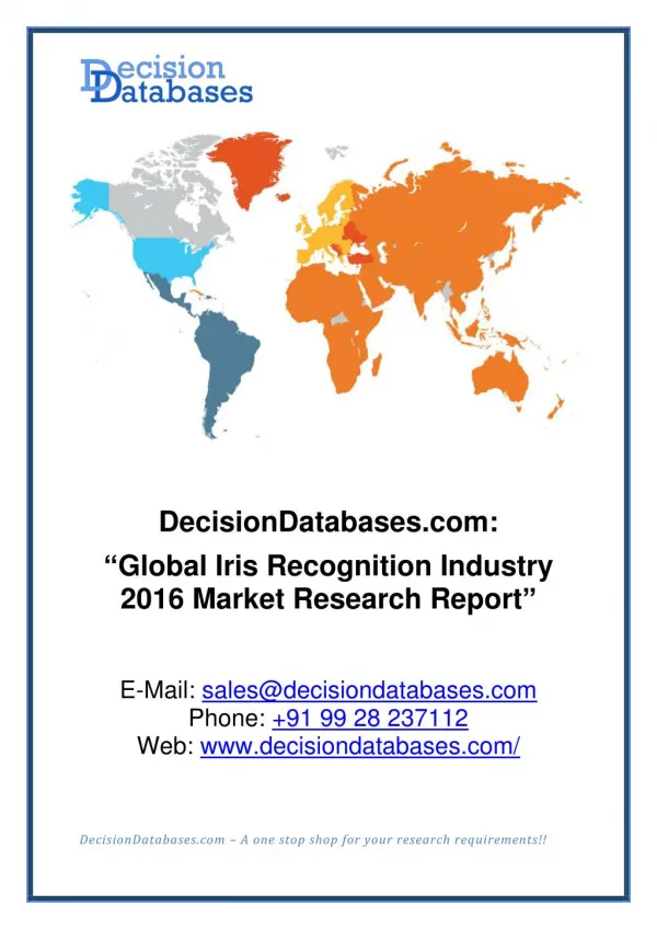 Global Iris Recognition Market 2016:Industry Trends and Analysis