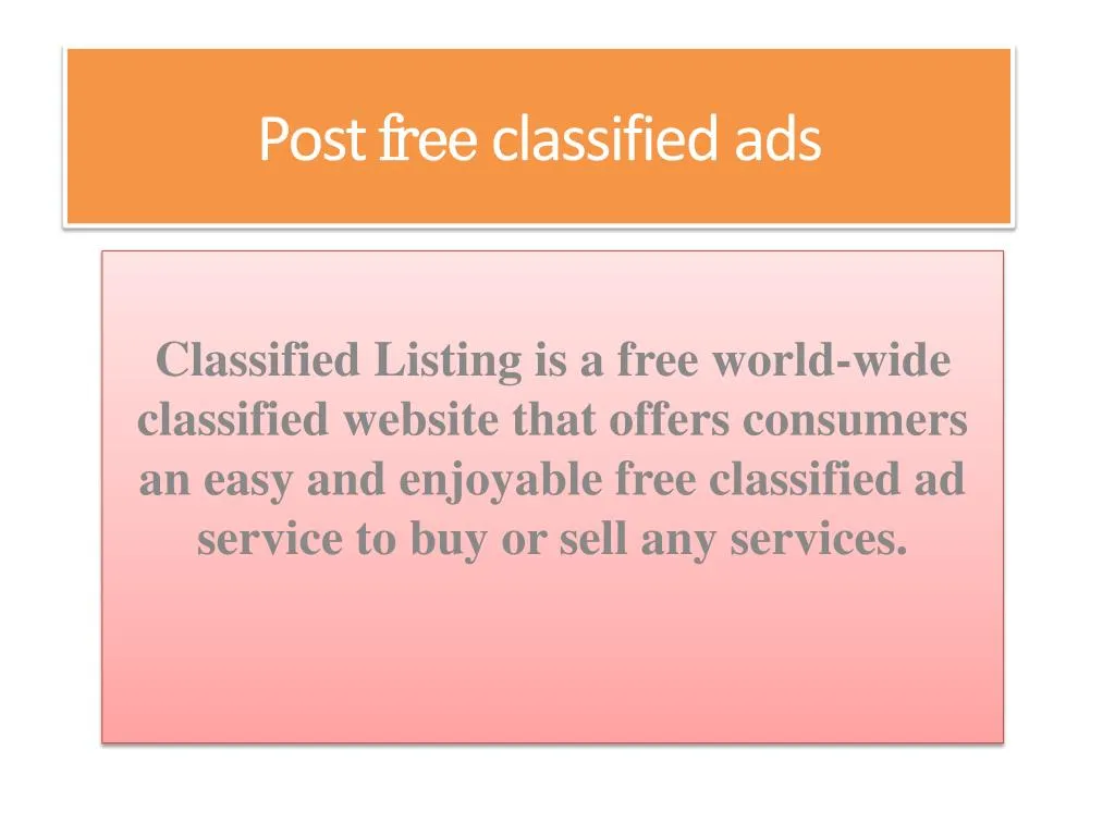 post free classified ads