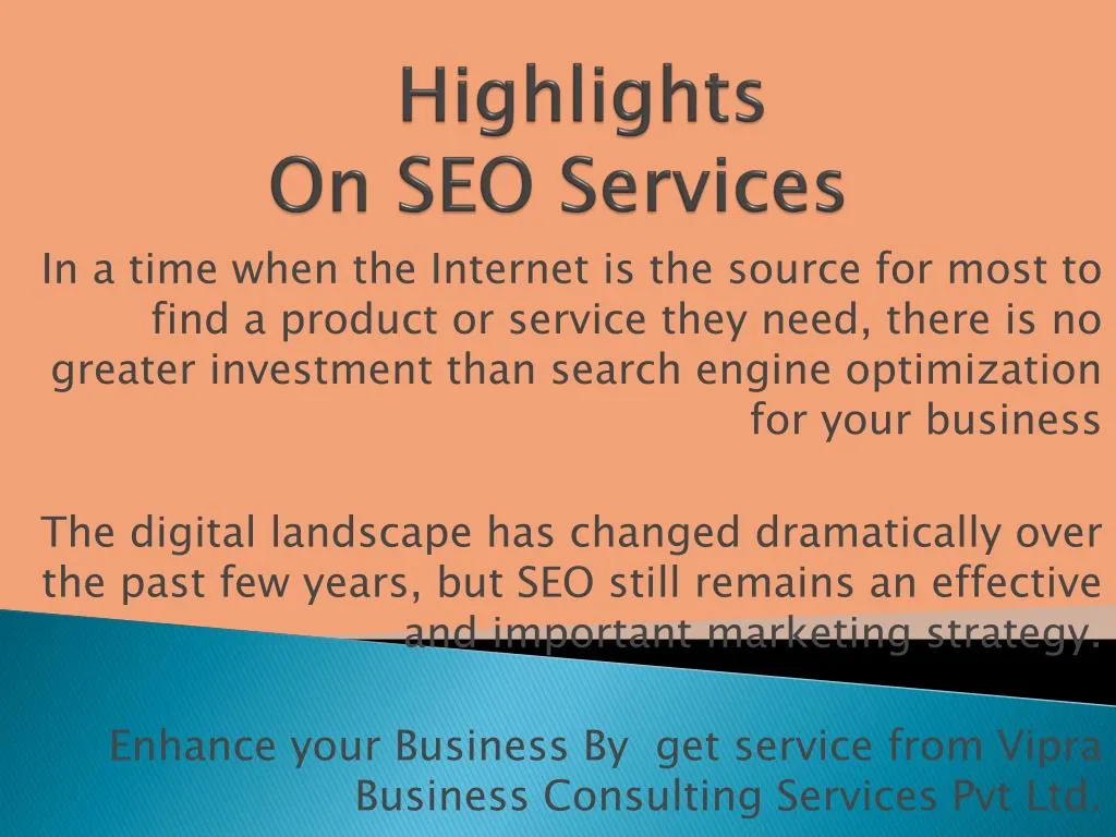 highlights on seo services
