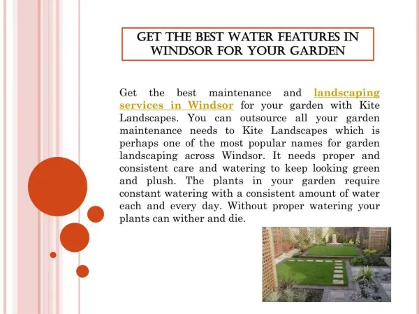 Get the Best Water Features in Windsor for your Garden