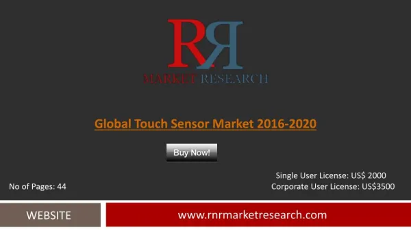 Touch Sensor Market Global Forecasts for 2016 – 2020