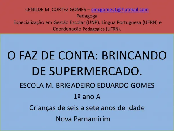 Projeto Brincar de Supermercado