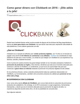 Como ganar dinero con Clickbank 2015 - Comsiones del 70% - slide 1