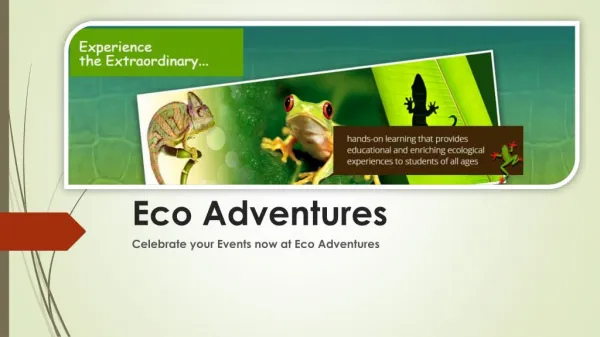 Celebrate your events now at Eco Adventures | MaryLand