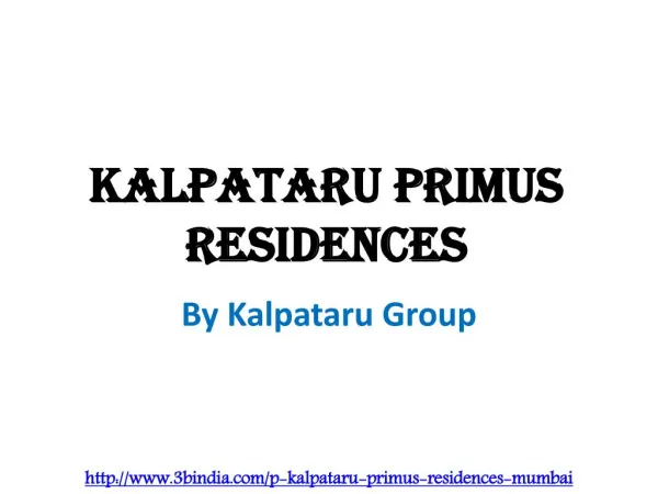 Kalpataru Primus Residences Santacruz East Mumbai