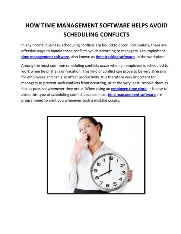 How Time Management Software Helps Avoid Scheduling Conflicts