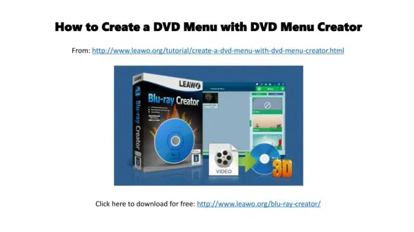 How to create a dvd menu with dvd menu creator