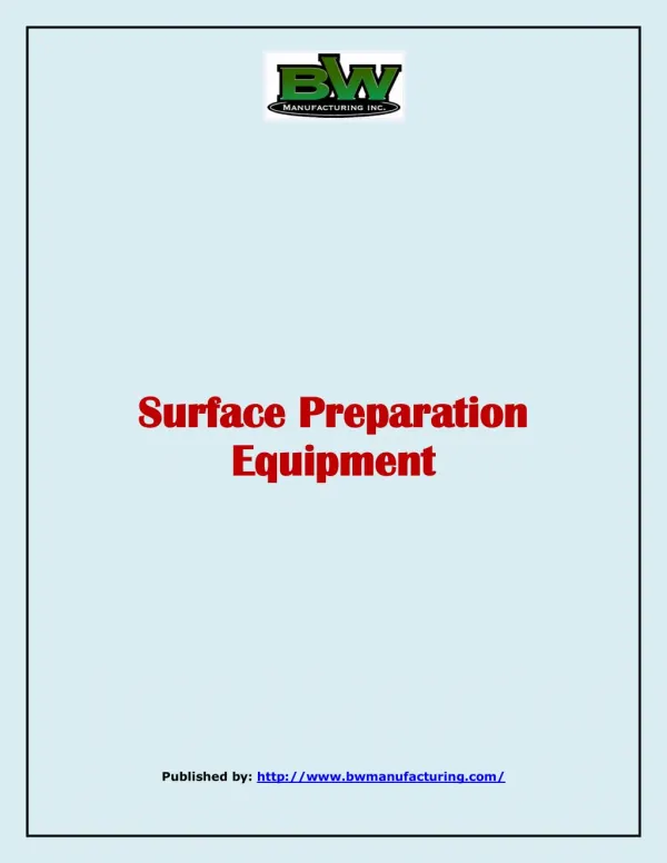Surface Preparation Equipment