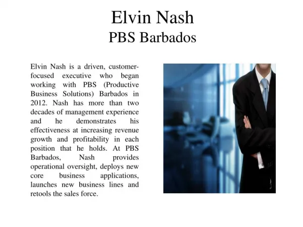 Elvin Nash PBS Barbados