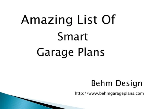 Get A Perect Garage Plan According To Your Desire.
