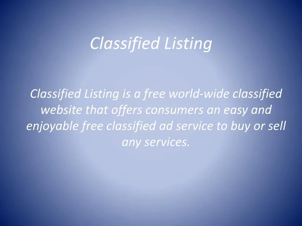 classified listing