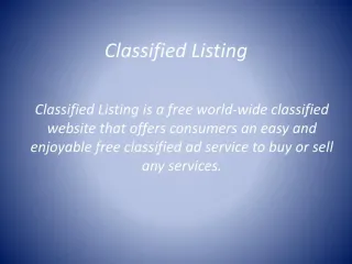 Classified Listing - slide 1
