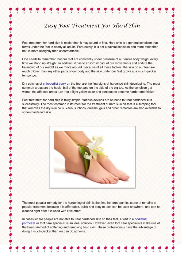 Easy Foot Treatment For Hard Skin