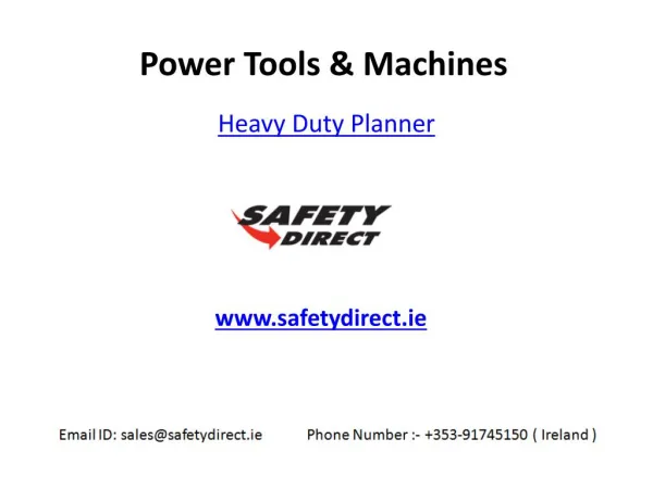 Heavy Duty Planner in Ireland at SafetyDirect