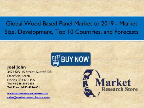 Global Wood Based Panel Market 2016 Size, Development, Share,Growth Analysis Forecast 2019