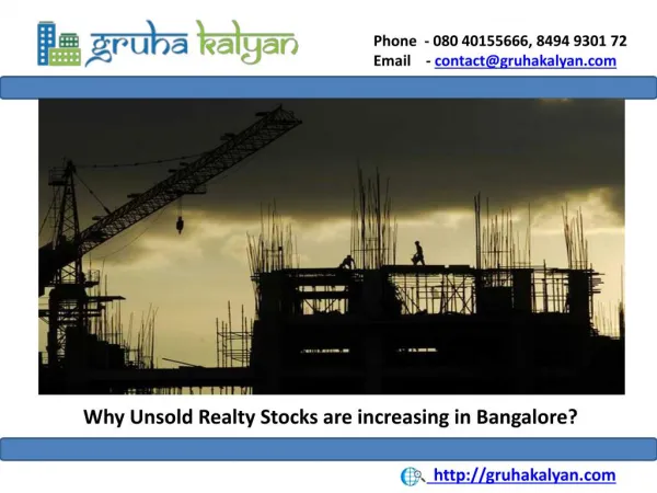 Why Unsold Realty Stocks are increasing in Bangalore?