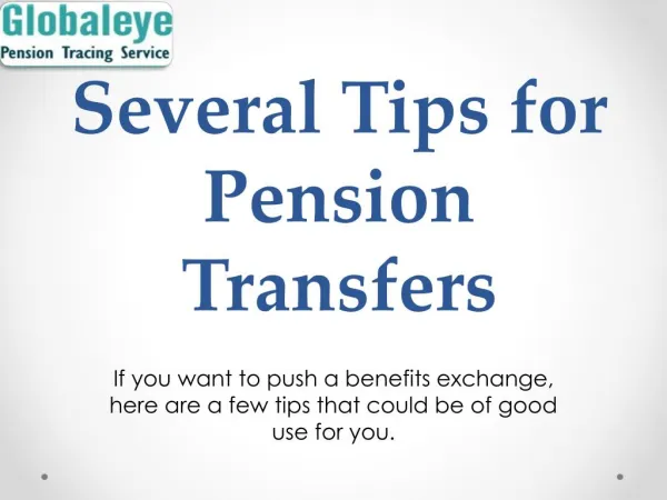 Best Pension Transfer Scheme-Globaleye