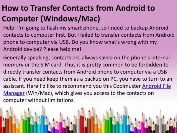 How to Transfer Contacts from Android to Computer (Windows and Mac)