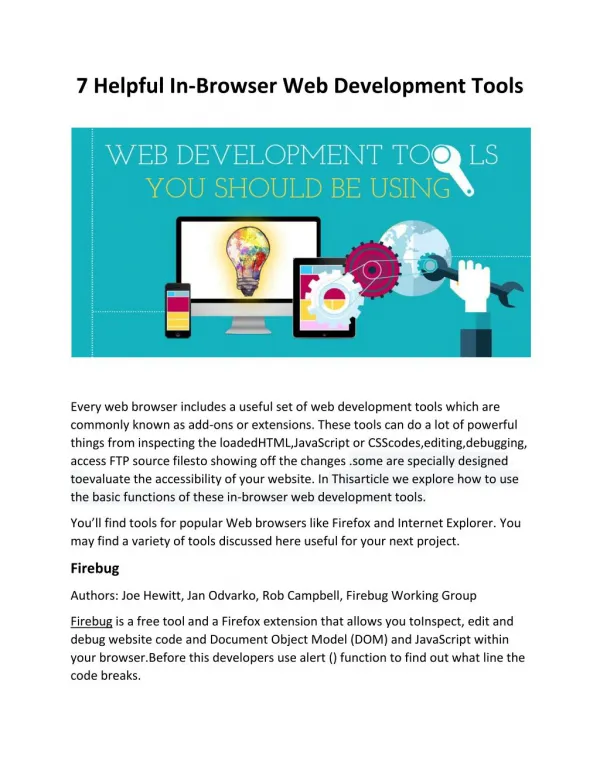 7 Helpful In-Browser Web Development Tools