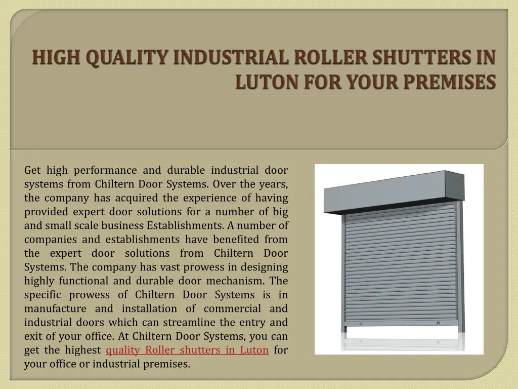 high quality industrial roller shutters in luton for your premises