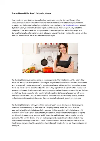 The fat burning kitchen - slide 1