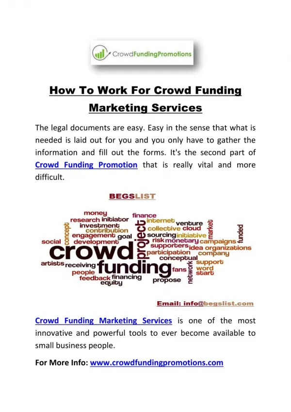 How To Work For Crowd Funding Marketing Services