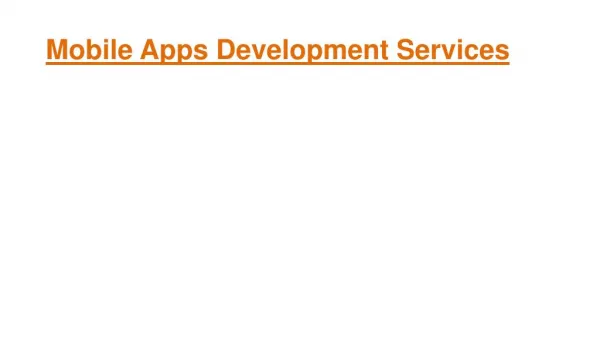 Mobile apps development services