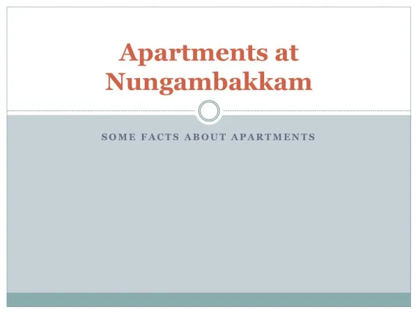 Apartments at Nungambakkam - Vin Homes