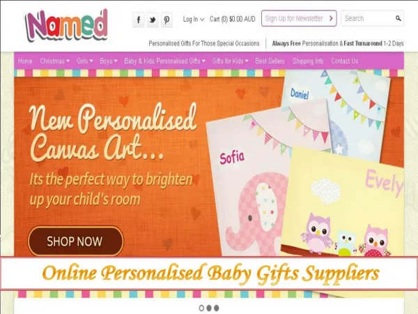 Personalised Baby Canvas Arts – Named