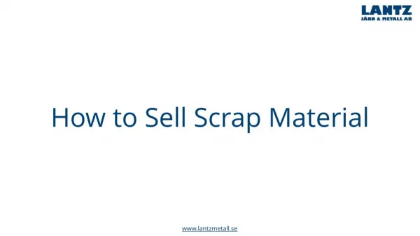 How to sell Scrap Material