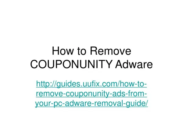 How to remove couponunity adware