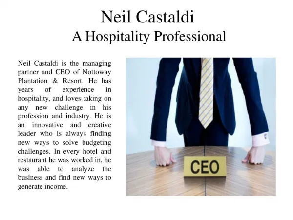 Neil Castaldi - A Hospitality Professional