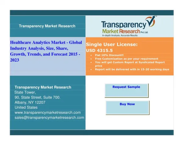 Healthcare Analytics Market - Global Industry Analysis, Size, Share, Growth, Trends, and Forecast up to 2023