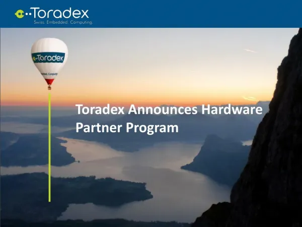 Toradex Announces Hardware Partner Program