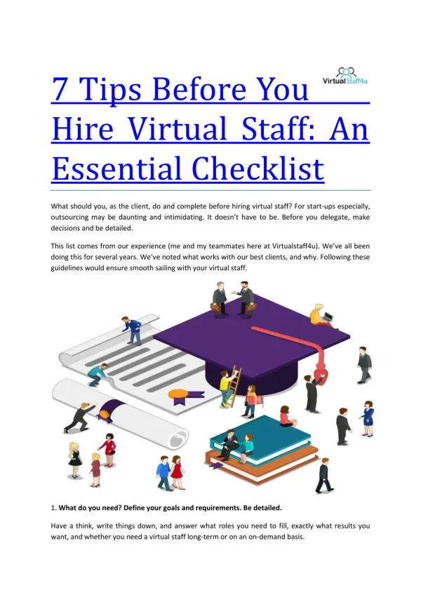7 Tips Before You Hire Virtual Staff: An Essential Checklist