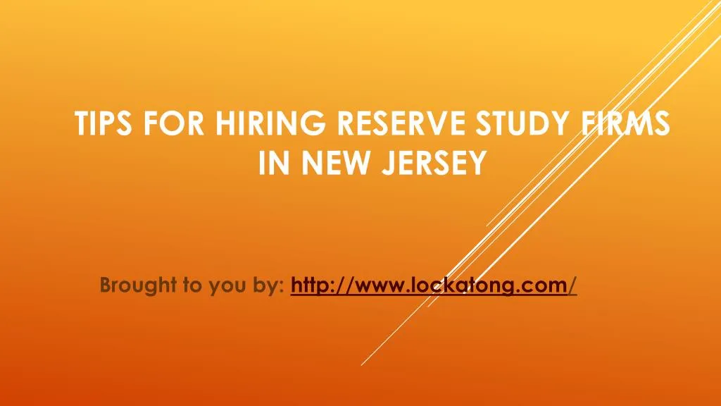 tips for hiring reserve study firms in new jersey