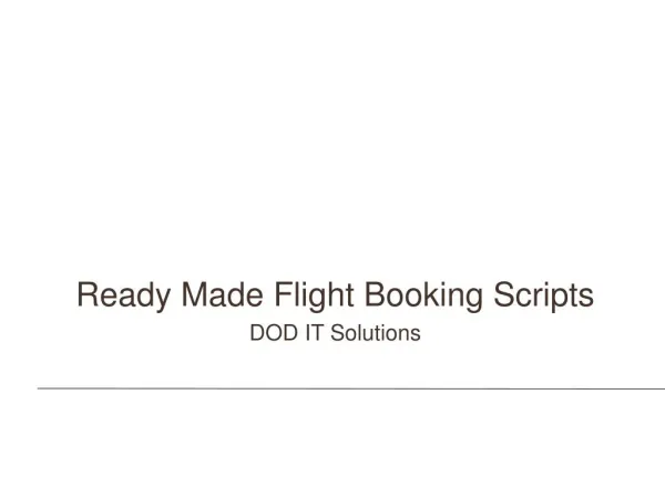 Flight booking scripts