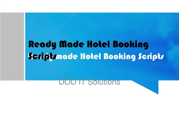 Hotel booking scripts