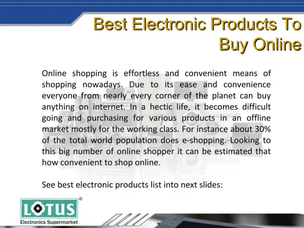 Leading Online Electronic Shopping Store | Lotus Electronics